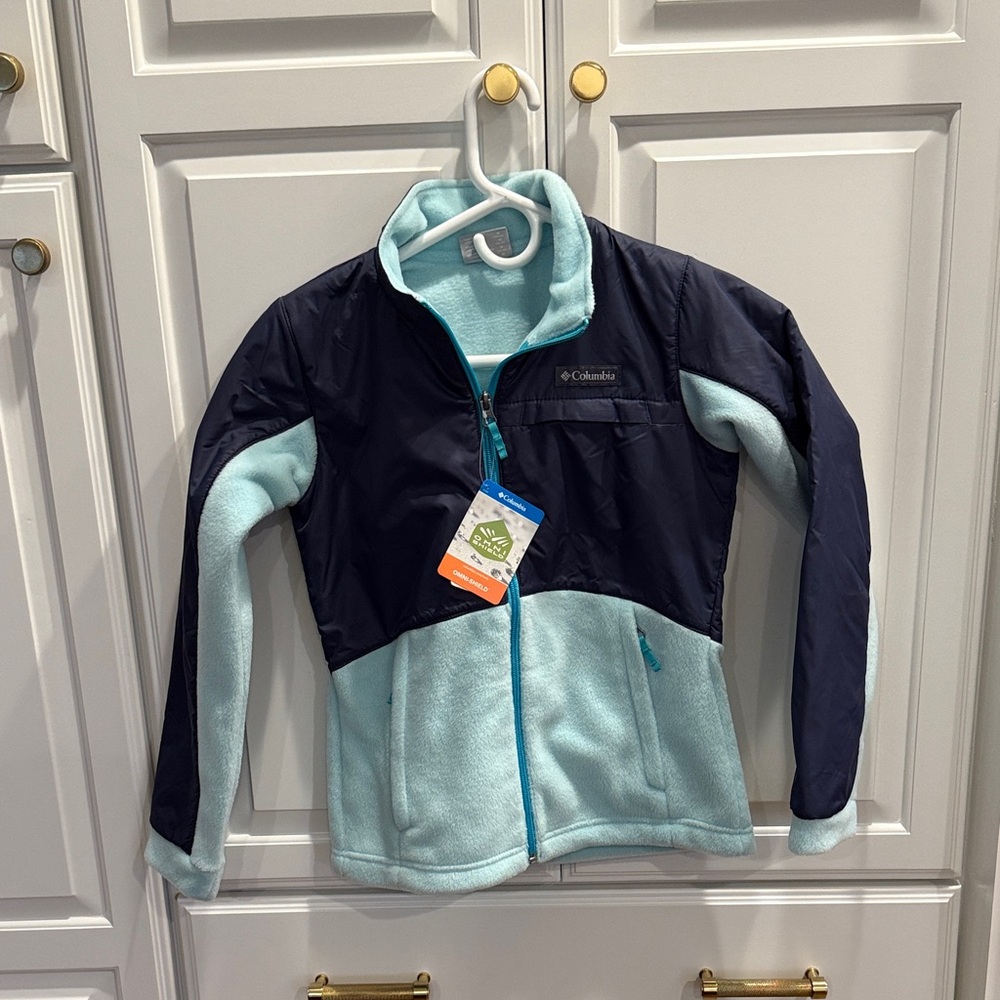 Columbia Dark Blue and Aqua Fleece Jacket